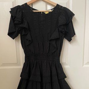 Black Natasha Mini Dress LoveShackFancy